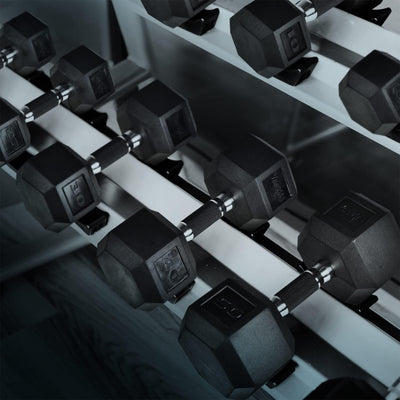 Yes4All Cast Iron Hex Dumbbell with Rubber Grip Handle & PVC Coating, 30 Pounds