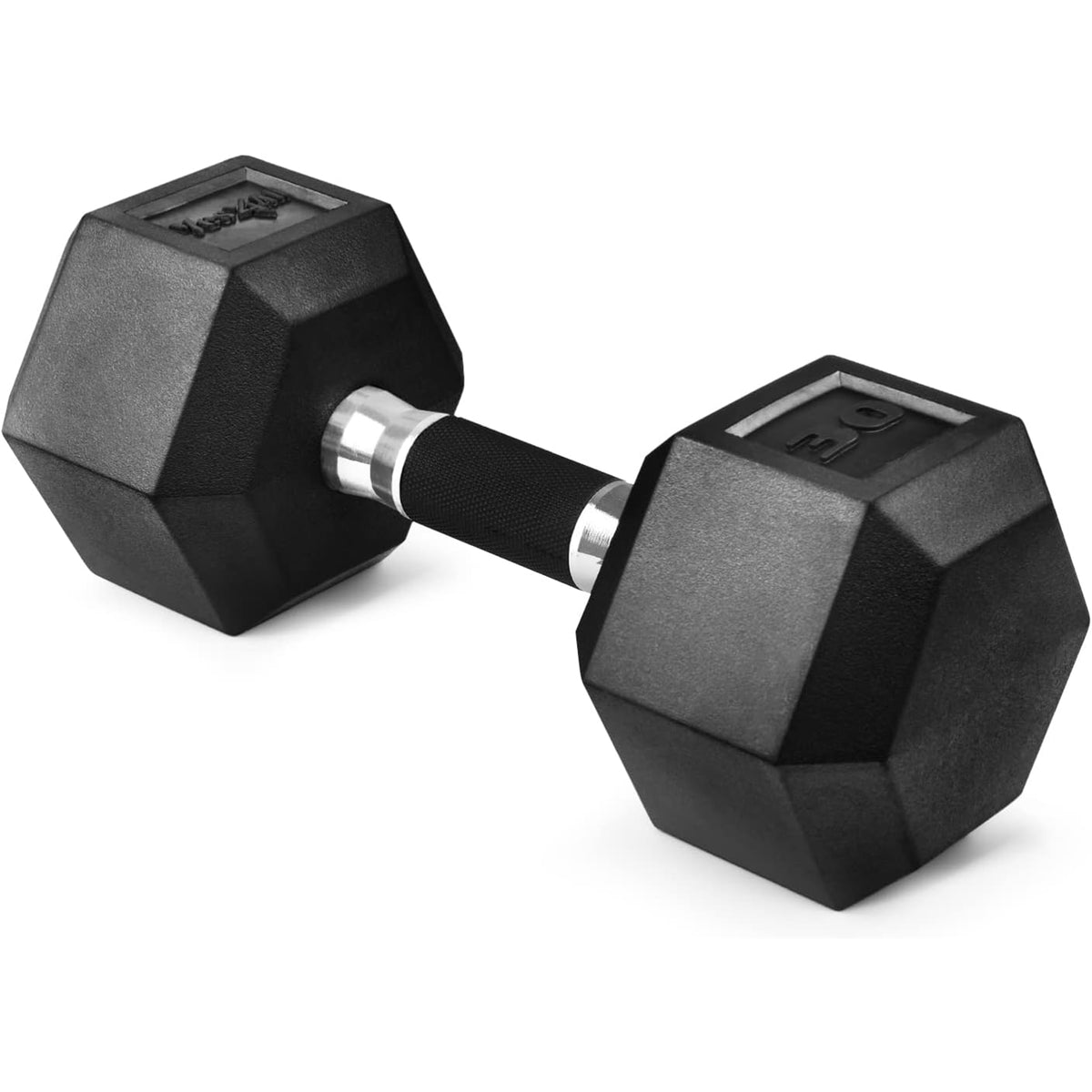 Yes4All Cast Iron Hex Dumbbell with Rubber Grip Handle & PVC Coating, 30 Pounds