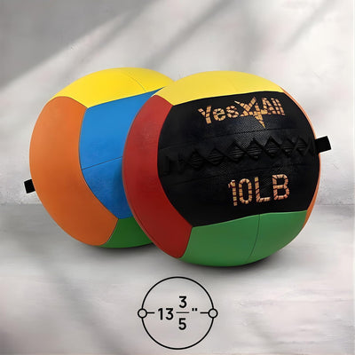 Yes4All Wall Ball, Soft Leather Weighted Strength Training Equipment, (Open Box)
