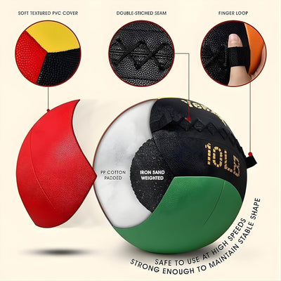 Yes4All Wall Ball, Soft Leather Weighted Strength Training Equipment, (Open Box)