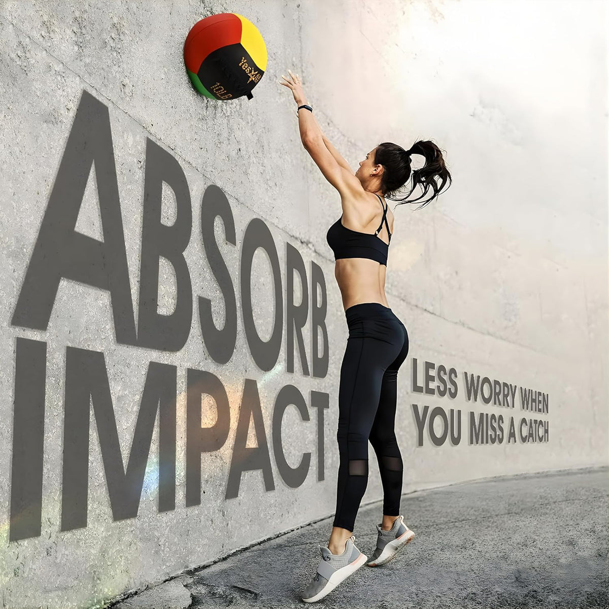 Yes4All Wall Ball, Soft Leather Weighted Strength Training Equipment, (Open Box)