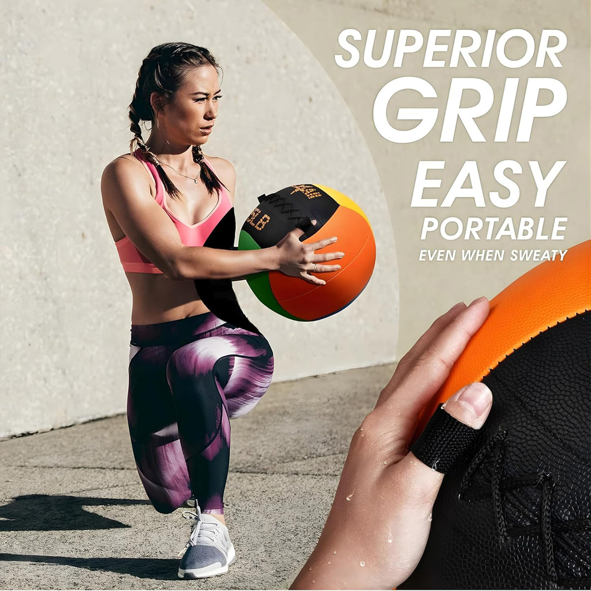 Yes4All Wall Ball, Soft Leather Weighted Strength Training Equipment, (Open Box)