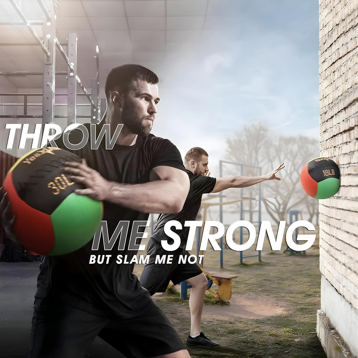 Yes4All Wall Ball, Soft Leather Weighted Strength Training Equipment, (Open Box)