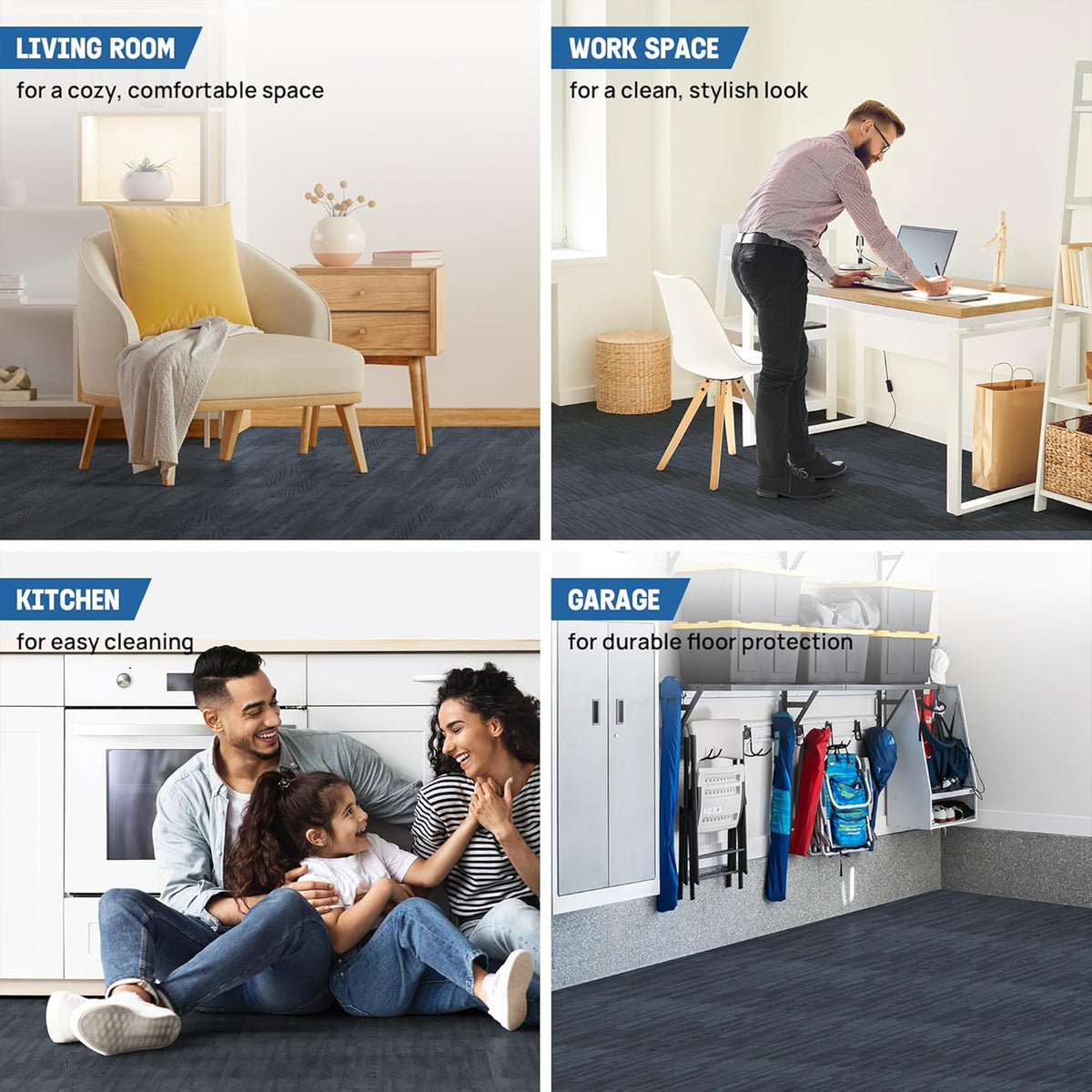 Yes4All Interlocking Foam Exercise Mat, 3/8" Thick, 24"x24", 48 Sq Ft (Open Box)