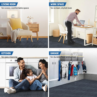 Yes4All Interlocking Foam Exercise Mat, 3/8" Thick, 24"x24", 48 Sq Ft (Open Box)
