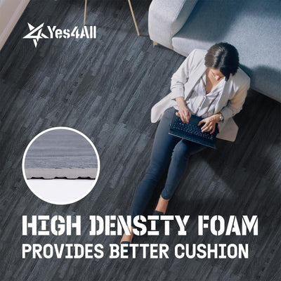 Yes4All Interlocking Foam Exercise Mat, 3/8" Thick, 24"x24", 48 Sq Ft (Open Box)