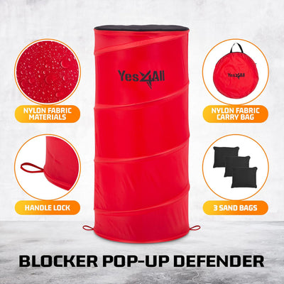 Yes4All Pop Up Defender, Indoor Outdoor Sport Training Equipment, 3 Pack, Red - VMInnovations