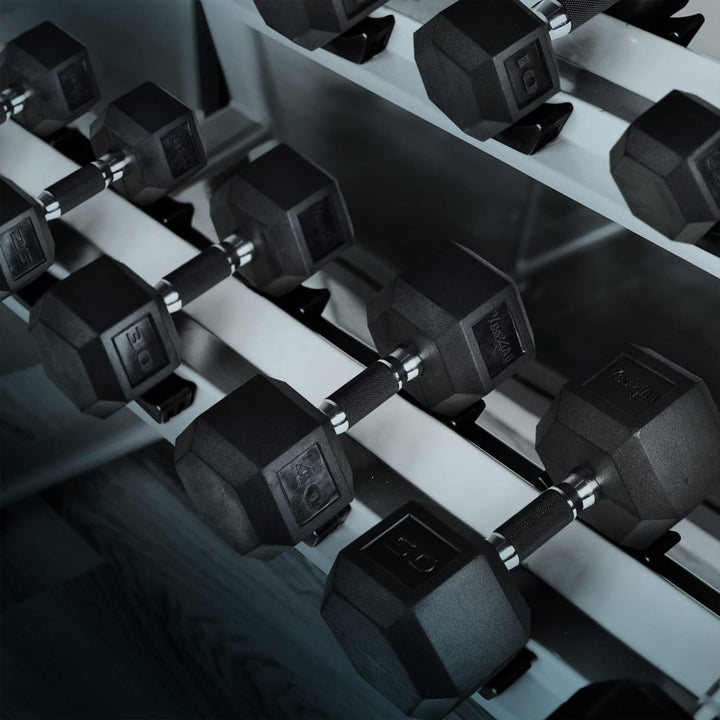 Yes4All Cast Iron Hex Dumbbell with Rubber Grip and PVC Coating, 40 Pounds - VMInnovations