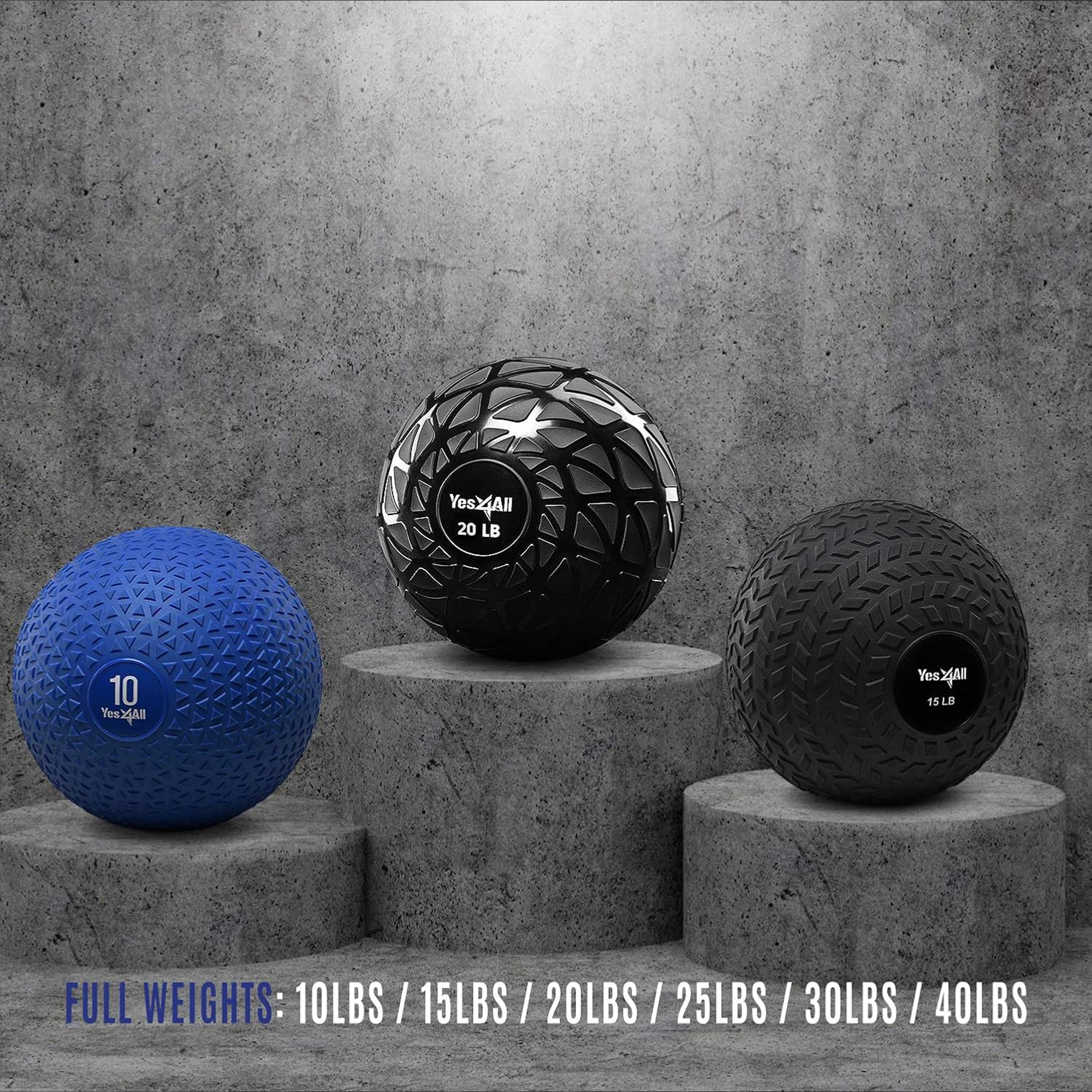 Yes4All 40Lb Slam Ball, Durable Sand Filled Workout Weight Ball, (Open Box) - VMInnovations