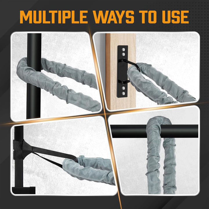 Yes4All 40' Battle Rope, 1.5" Thick Rope for Gym Cross-Training, w/ Cover, Black - VMInnovations