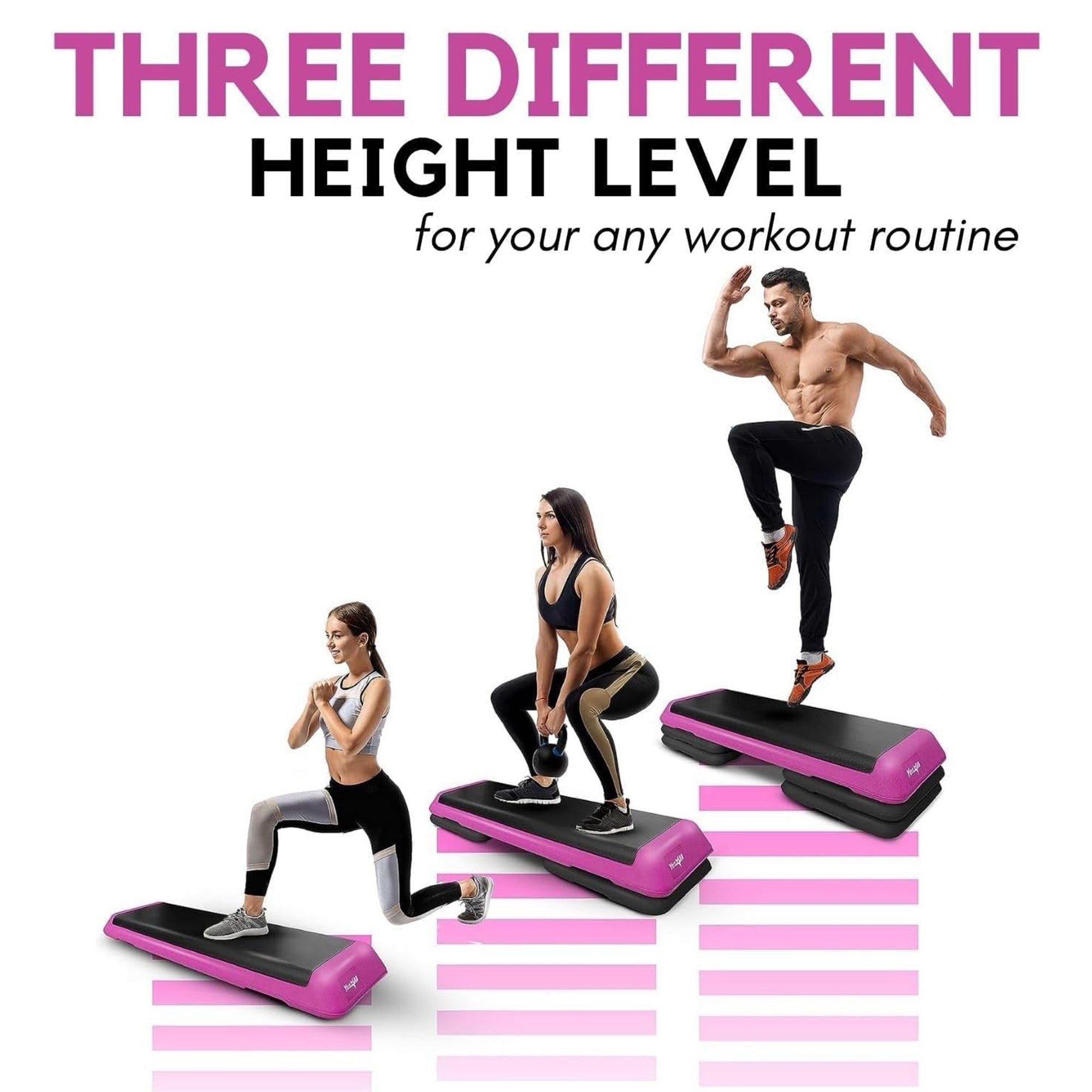 Yes4All Aerobic Deck Step Platform w 4 Risers, Health Club Size,(Open Box)