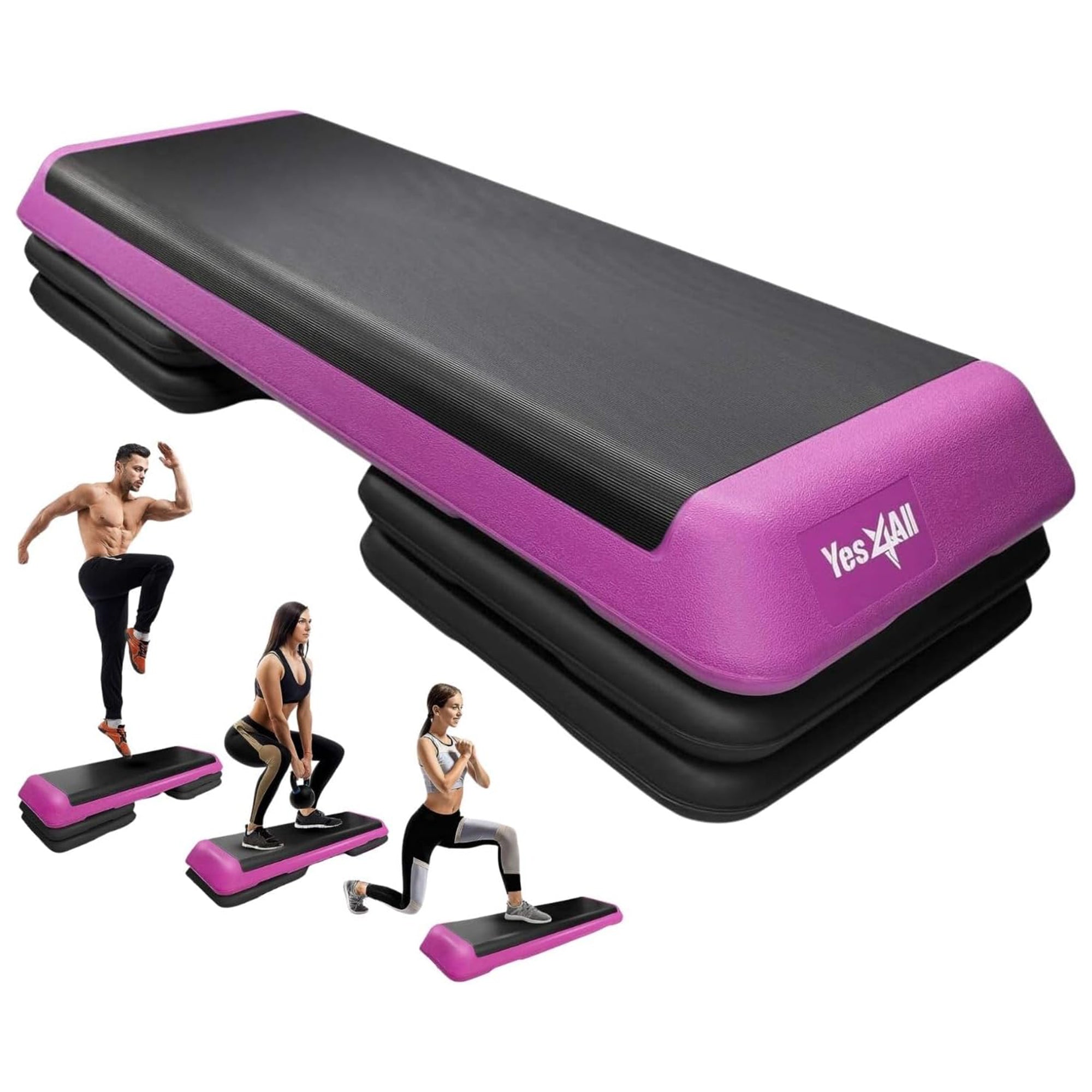 Yes4All Aerobic Deck Step Platform w 4 Risers, Health Club Size,(Open Box)