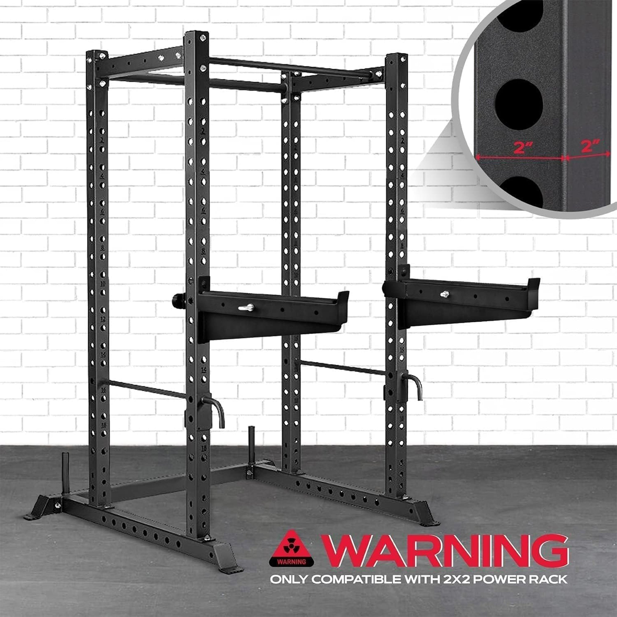 Power Rack J-Hooks & Attachments, Barbell Holders for 2x2 Power Racks (Open Box)