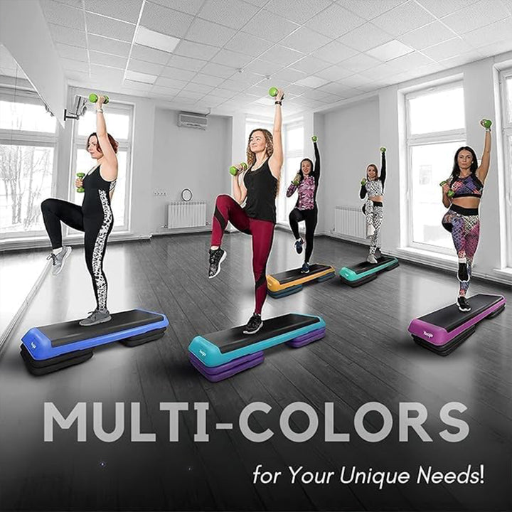 Yes4All Aerobic Deck Step Platform with 4 Risers, Health Club Size, Green/Black - VMInnovations
