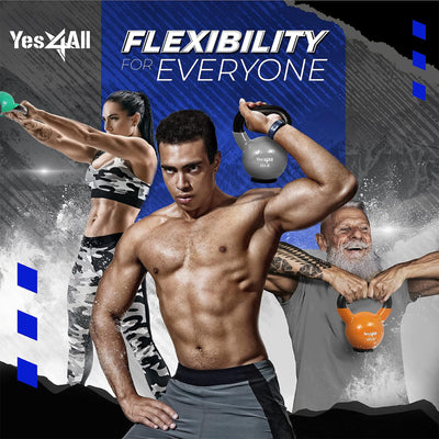 Yes4All 40 Pound Kettlebell, Vinyl Coated Cast Iron Weight w/Rubber Base, Blue - VMInnovations