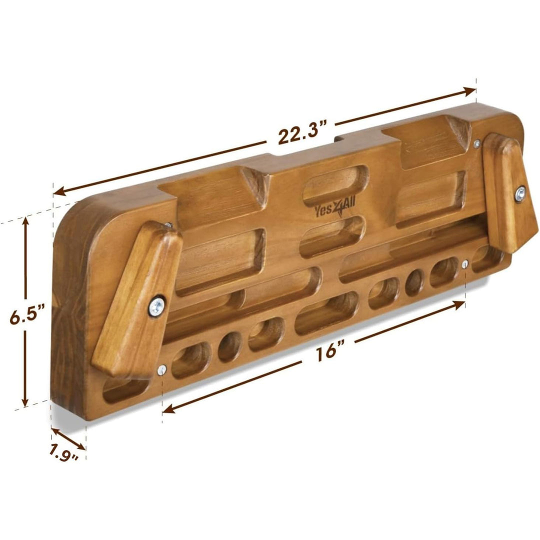 Yes4All Wooden Climbing Board for Grip Training, Supports Up to 300 Lb, Espresso - VMInnovations