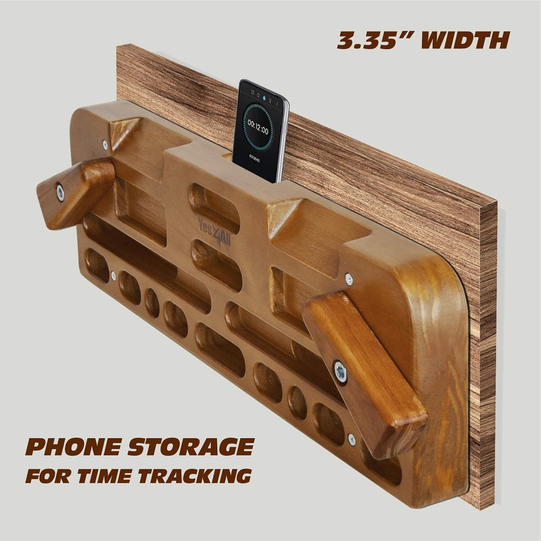 Yes4All Wooden Climbing Board for Grip Training, Supports Up to 300 Lb, Espresso - VMInnovations