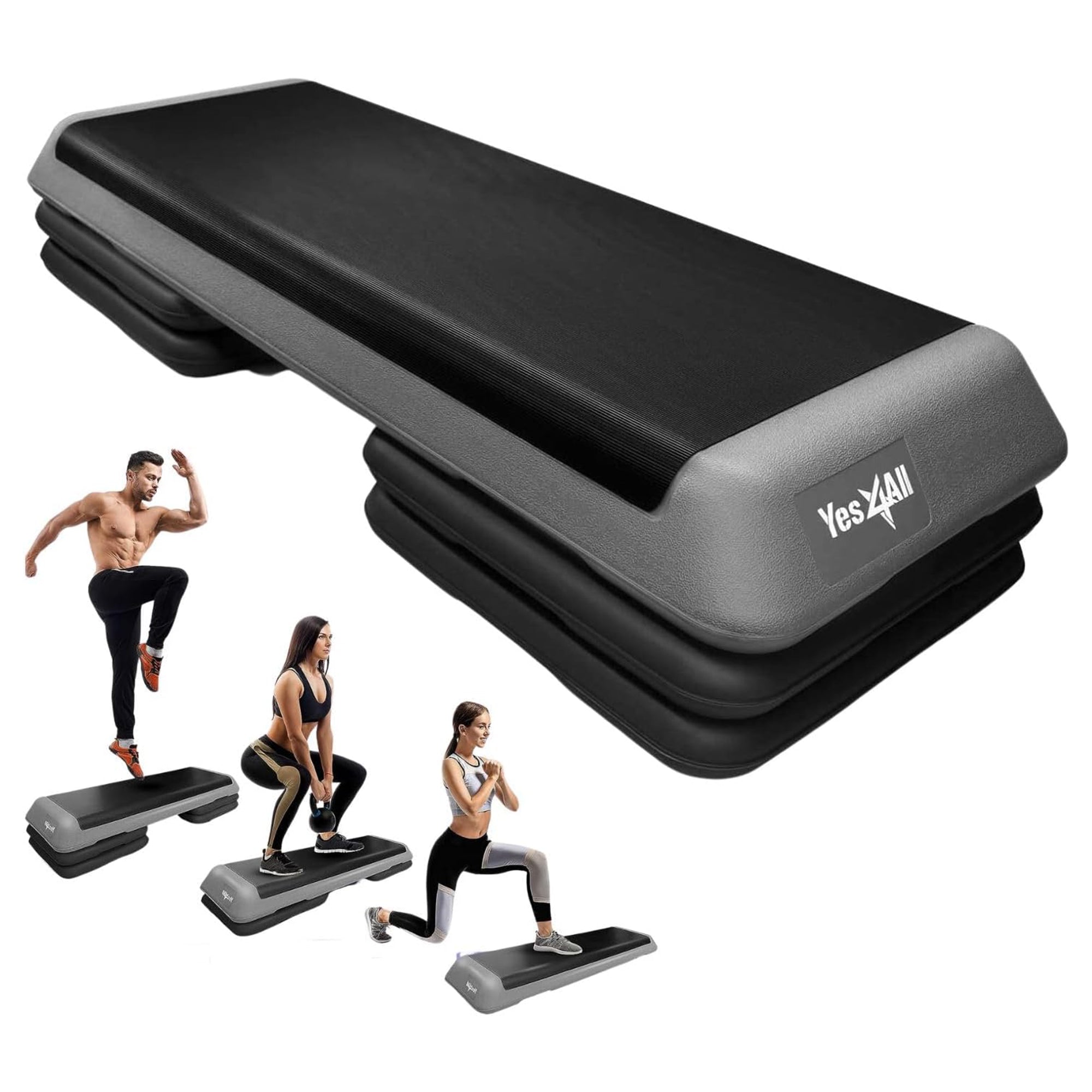 Yes4All Aerobic Deck Step Platform with 4 Risers, Health Club Size, (Open Box)