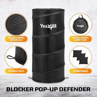 Yes4All Pop Up Defender, Indoor Outdoor Sport Training Equipment, 3 Pack, Black - VMInnovations