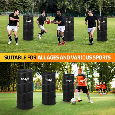 Yes4All Pop Up Defender, Indoor Outdoor Sport Training Equipment, 3 Pack, Black - VMInnovations