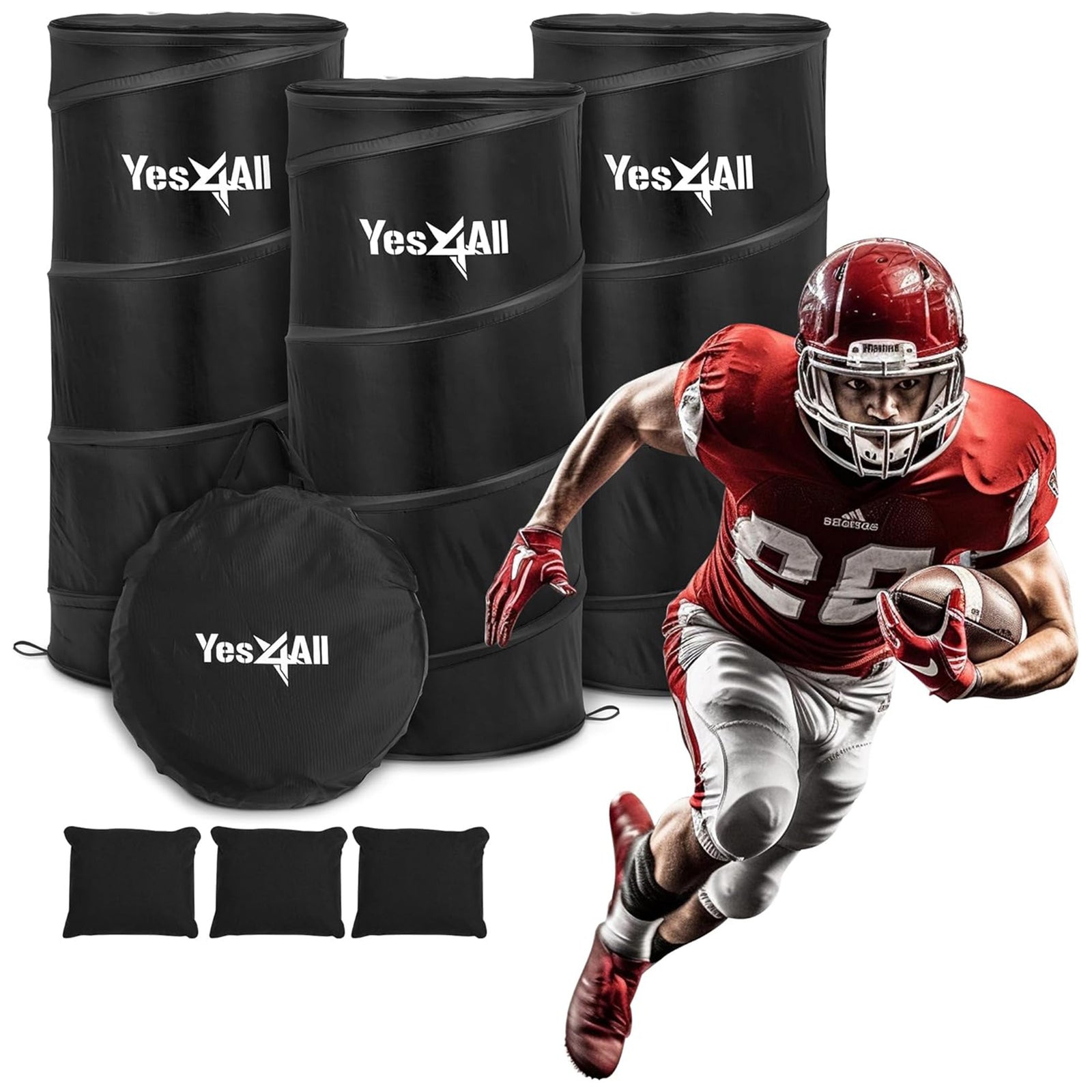 Yes4All Pop Up Defender, Indoor Outdoor Sport Training Equipment, 3 Pack, Black - VMInnovations