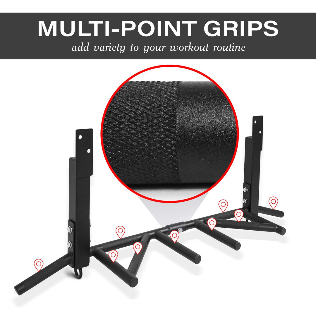 Yes4All Multi-Grip Joist Mount Chin Up Bar for Home Gyms, 300 Lb Capacity, Black - VMInnovations