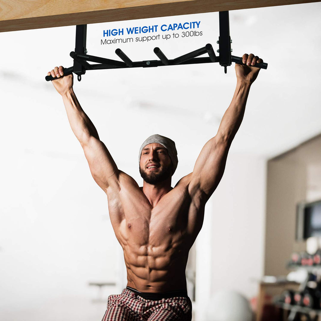 Yes4All Multi-Grip Joist Mount Chin Up Bar for Home Gyms, 300 Lb Capacity, Black - VMInnovations