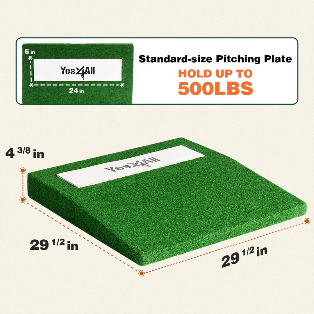 Yes4All 30 Inch Portable Pitching Mound with 2 Baseballs, Turf & Pitching Rubber