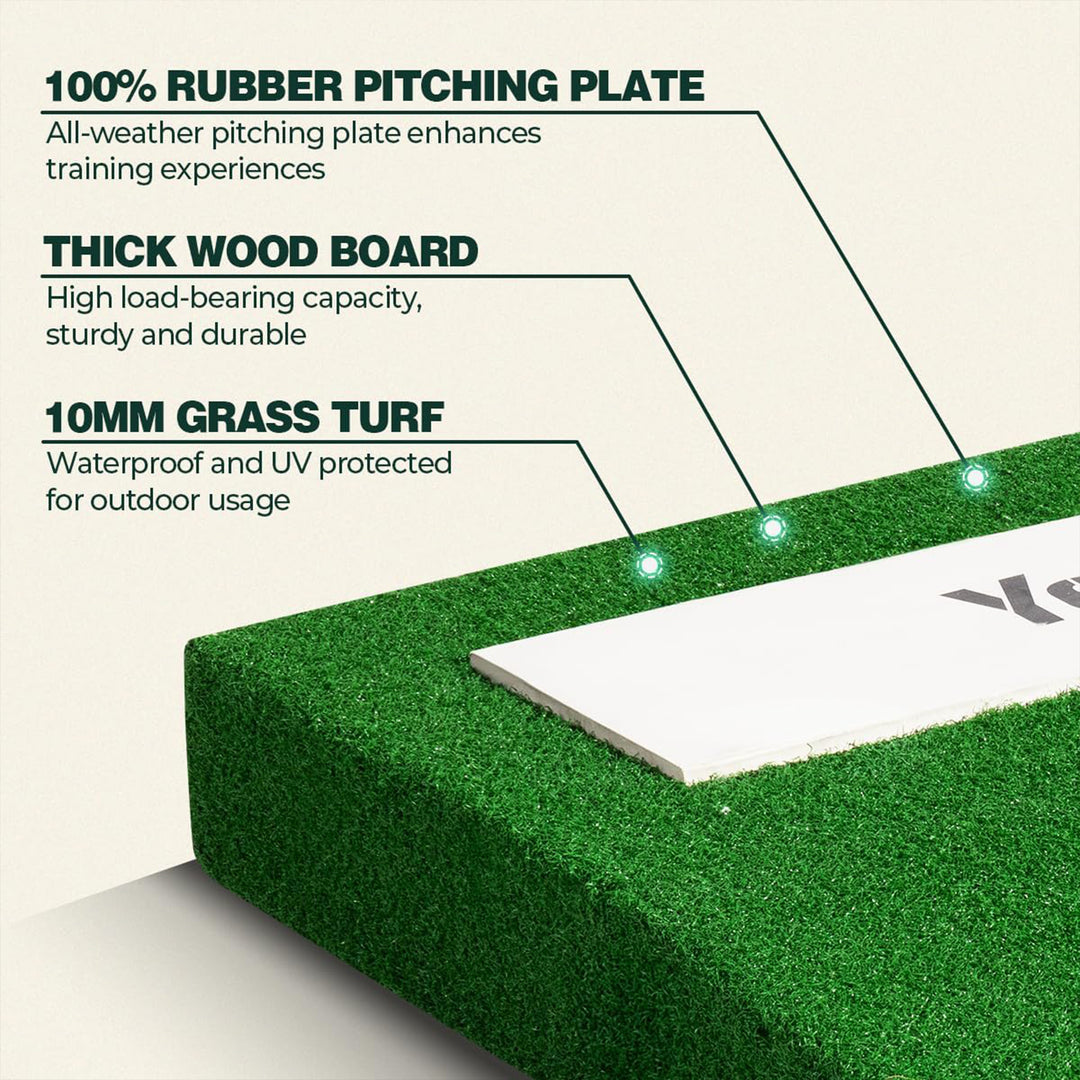 Yes4All 30 Inch Portable Pitching Mound with 2 Baseballs, Turf & Pitching Rubber