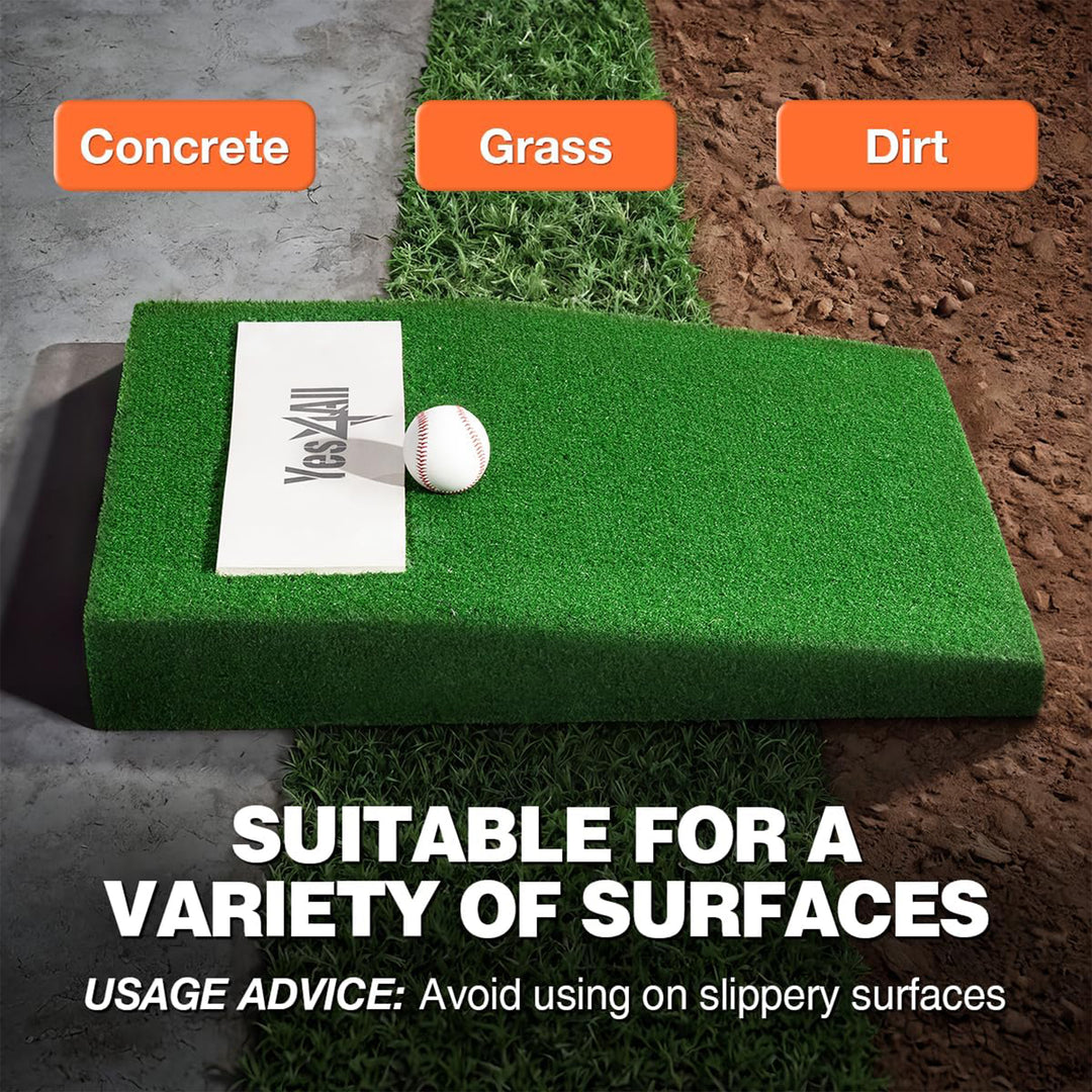 Yes4All 30 Inch Portable Pitching Mound with 2 Baseballs, Turf & Pitching Rubber