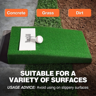 Yes4All 30 Inch Portable Pitching Mound with 2 Baseballs, Turf & Pitching Rubber - VMInnovations