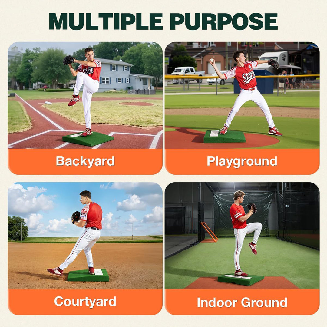 Yes4All 30 Inch Portable Pitching Mound with 2 Baseballs, Turf & Pitching Rubber