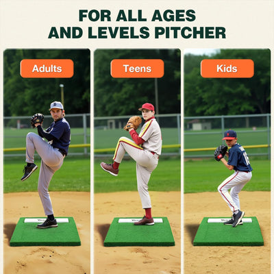 Yes4All 30 Inch Portable Pitching Mound with 2 Baseballs, Turf & Pitching Rubber - VMInnovations