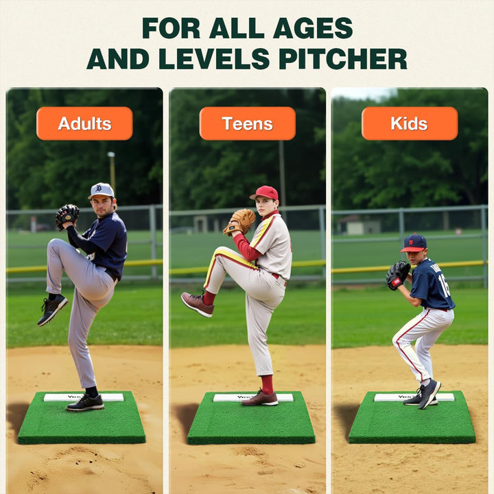 Yes4All 30 Inch Portable Pitching Mound with 2 Baseballs, Turf & Pitching Rubber