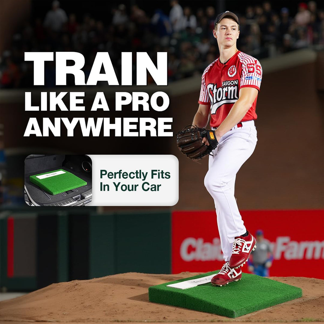 Yes4All 30 Inch Portable Pitching Mound with 2 Baseballs, Turf & Pitching Rubber