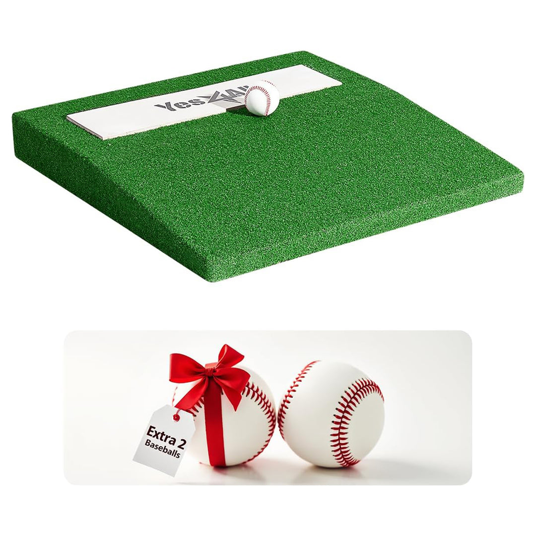 Yes4All 30 Inch Portable Pitching Mound with 2 Baseballs, Turf & Pitching Rubber