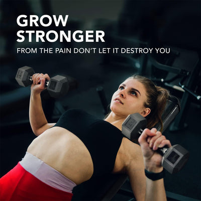 Yes4All Cast Iron Hex Dumbbell with Rubber Grip and PVC Coating, 25 Pounds - VMInnovations