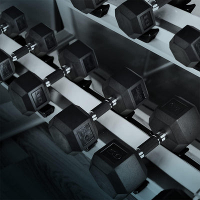 Yes4All Cast Iron Hex Dumbbell with Rubber Grip and PVC Coating, 25 Pounds - VMInnovations