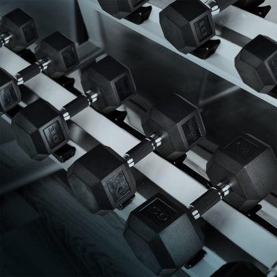 Yes4All Cast Iron Hex Dumbbells with Rubber Grip and PVC Coating, 50 Pound Pair - VMInnovations