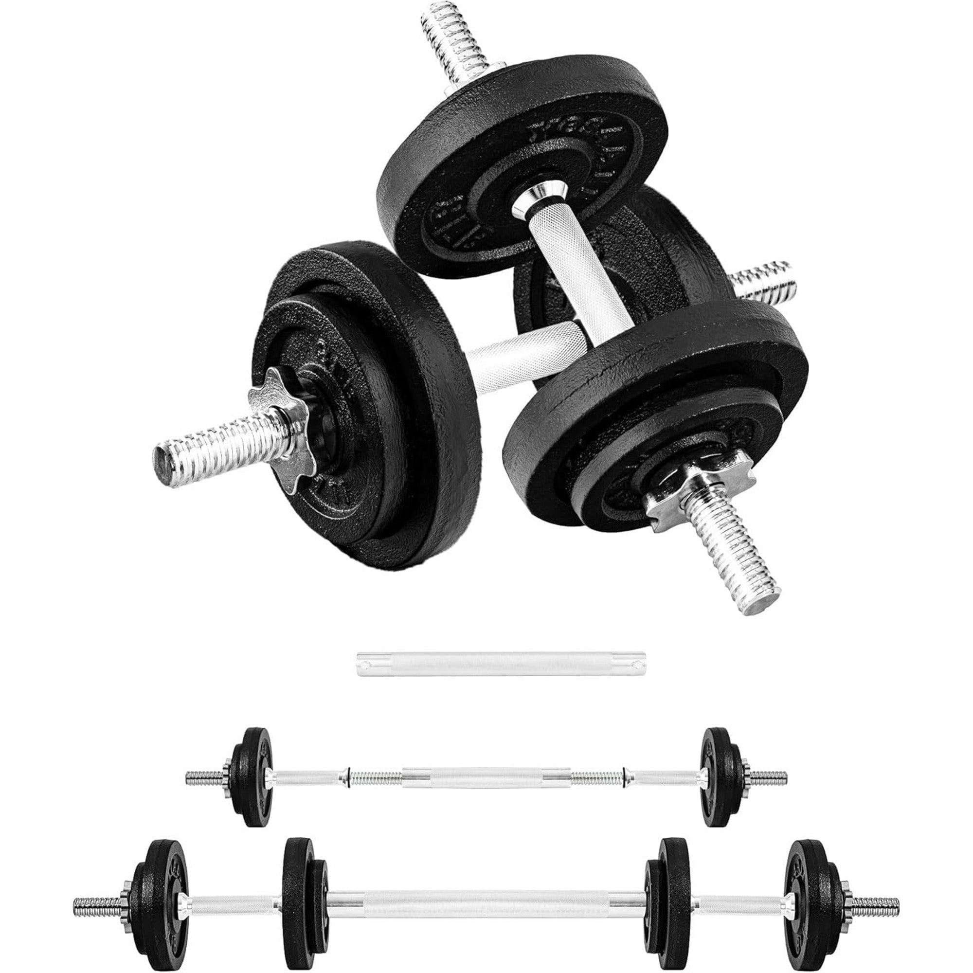 Adjustable Dumbbell Set w Connectors, Weight Plates and Lock Collars (Open Box)