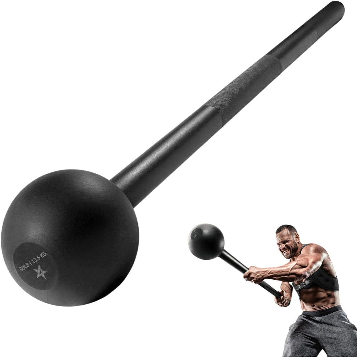 Yes4All Steel Mace Bell for Strength Training, and Forearms Workouts, (Open Box)
