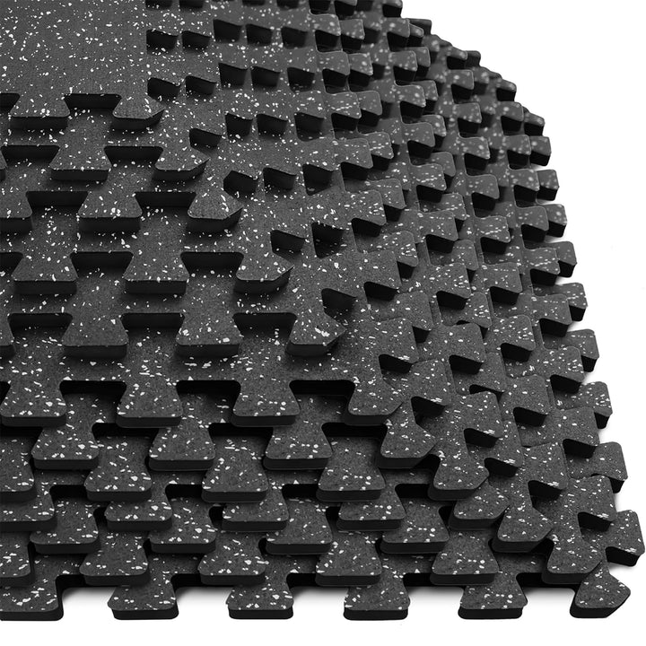 Yes4All Interlocking Foam Exercise Mat, 0.56" Thick, 24"x24", 48 Sq Ft, Black - VMInnovations