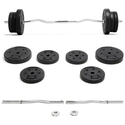 Yes4All 1" Barbell Strength Training Weight Set with (2) 10lb and (4) 5lb Plates