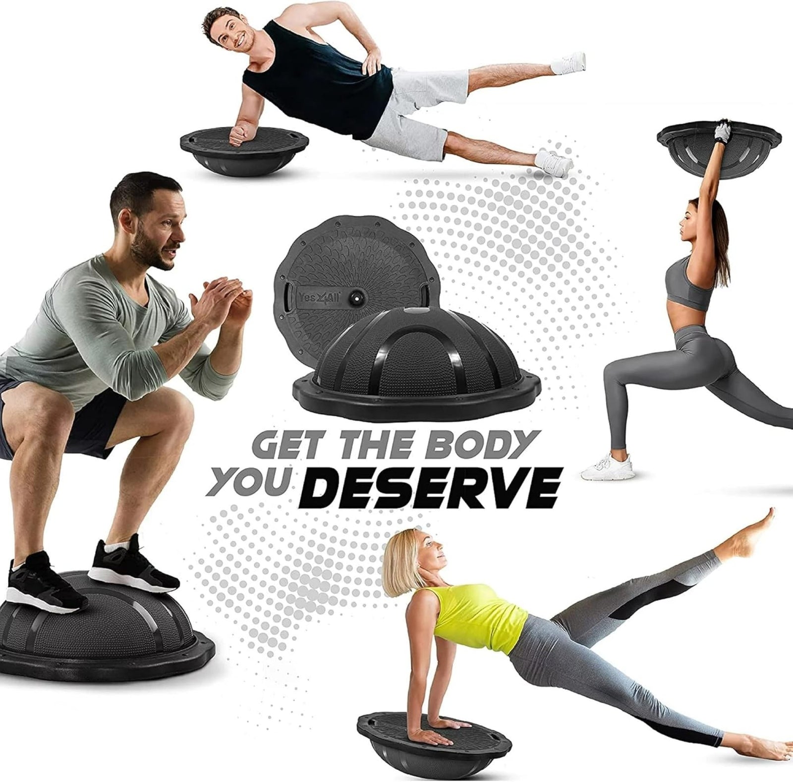 Yes4All Half Ball Balance Trainer, Pilates and Stability Exercise Ball for Home - VMInnovations