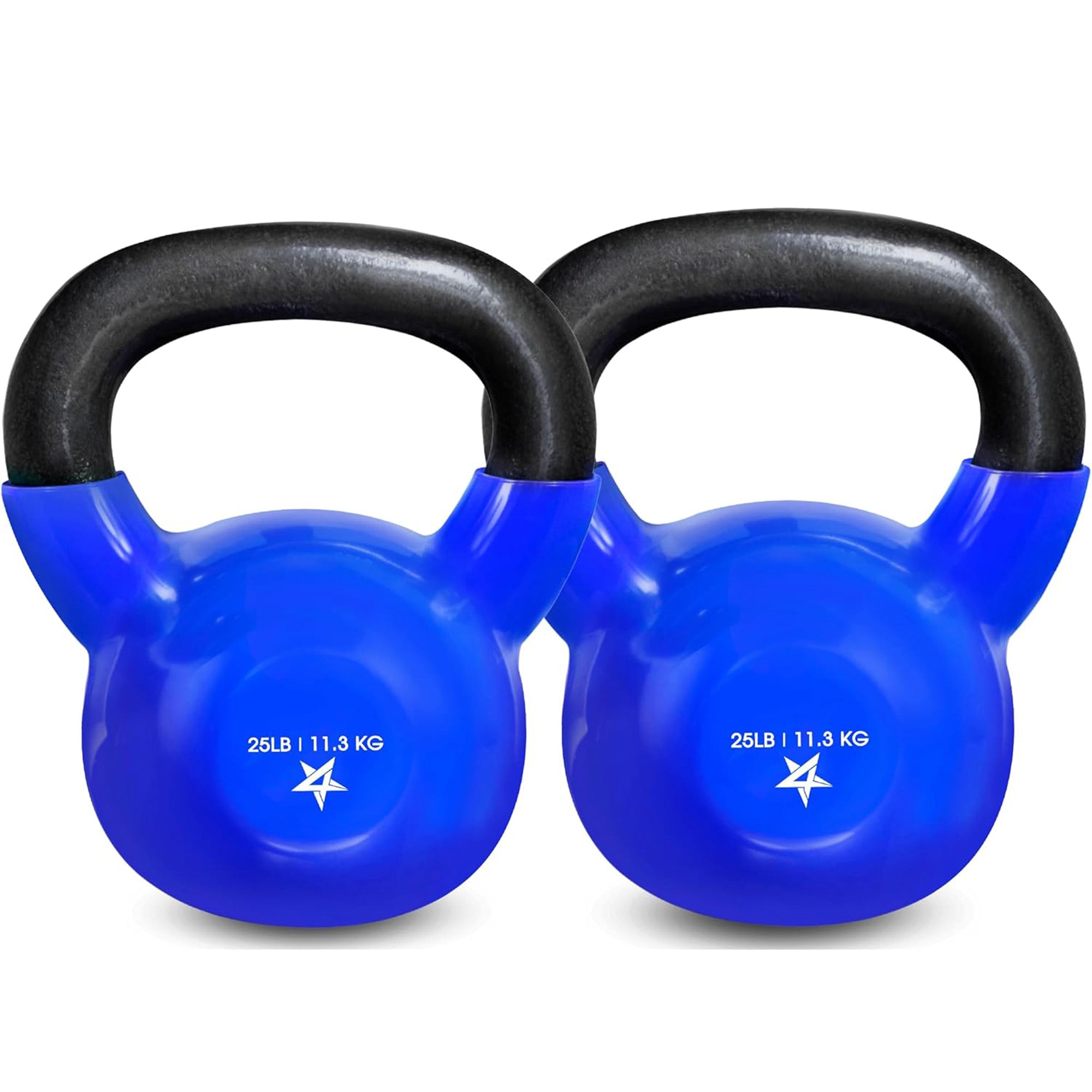 Yes4All 25LBS Kettlebells,1 Pair Vinyl Coated Cast Iron Home Weights (Open Box)