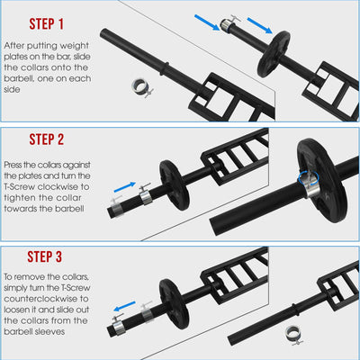 Multi Grip Barbell, Swiss Bar w 2 Collars, Fits Olympic Weight Plates (Open Box)
