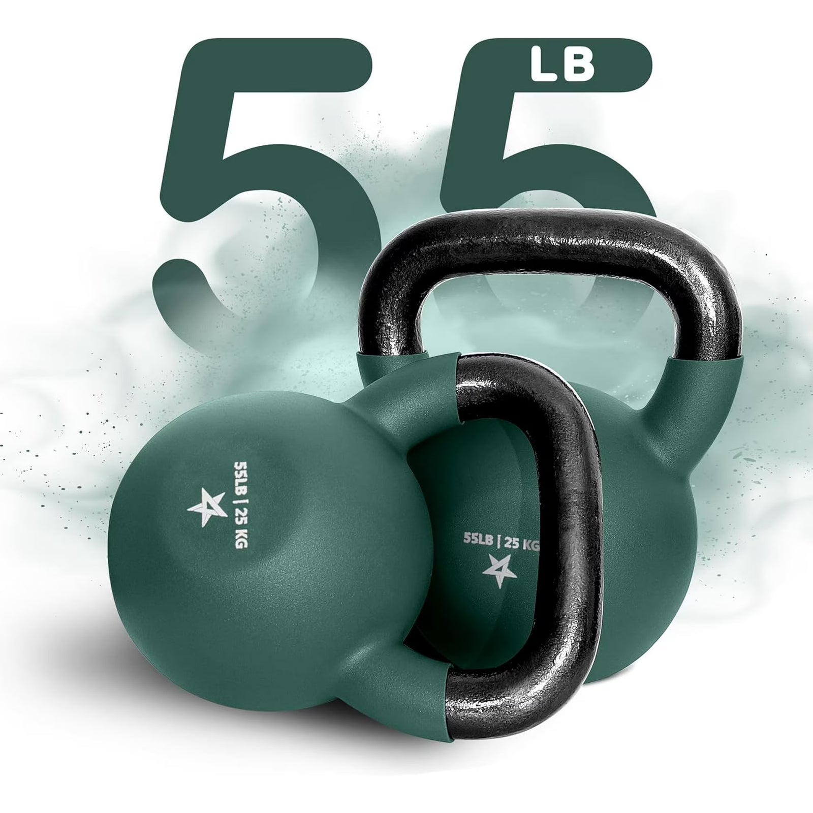 Yes4All 55 Pound Kettlebell, Single Neoprene Coated Cast Iron Weights,Fruit Dove - VMInnovations