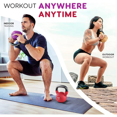 Yes4All 55 Pound Kettlebell, Single Neoprene Coated Cast Iron Weights,Fruit Dove - VMInnovations