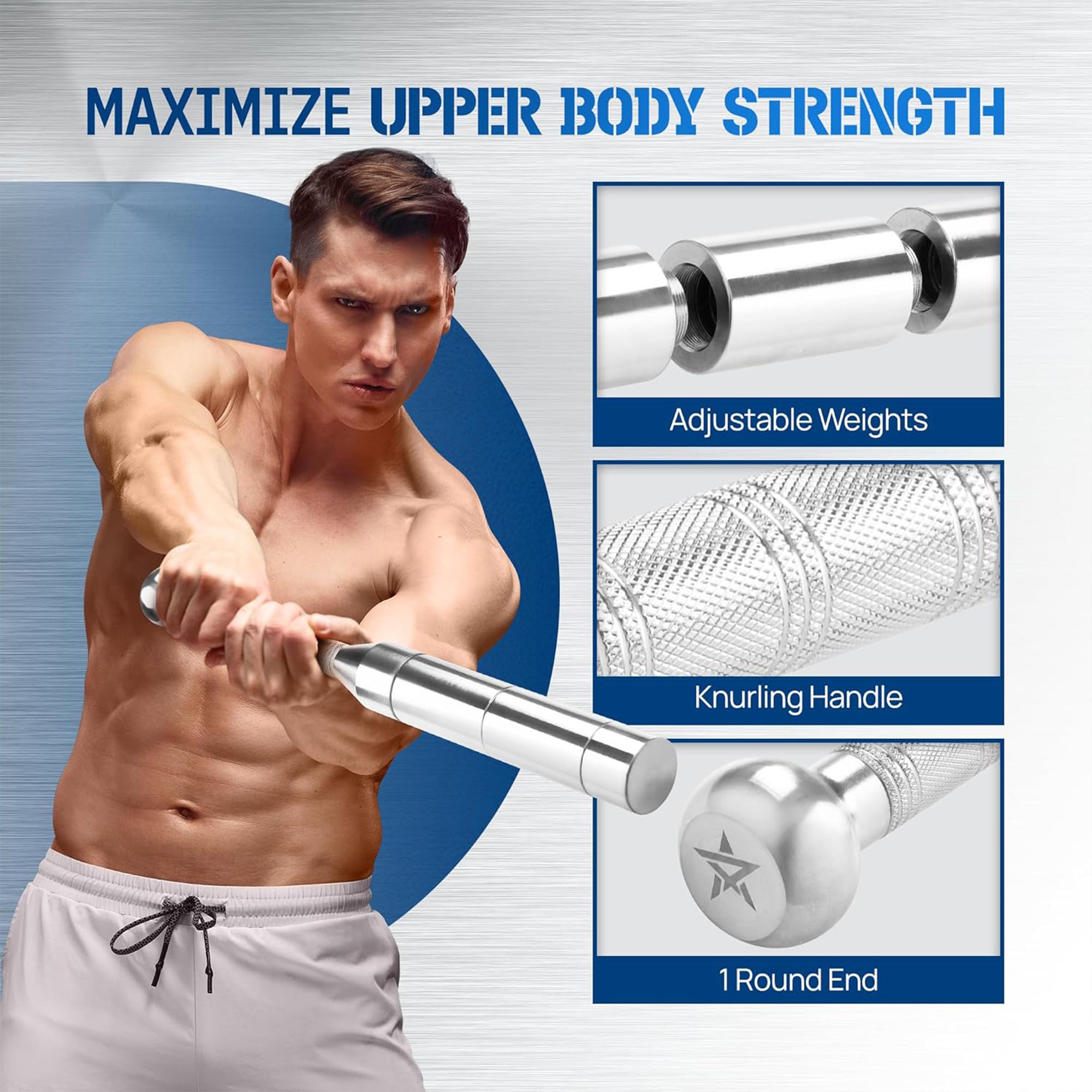 Yes4All Metal Adjustable 6-in-1 Steel Club for Full Body Workouts, (Open Box)