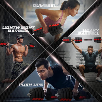 Yes4All Adjustable Dumbbell Set, Non-Slip Grip Free Weights, 66 lbs & Connector - VMInnovations